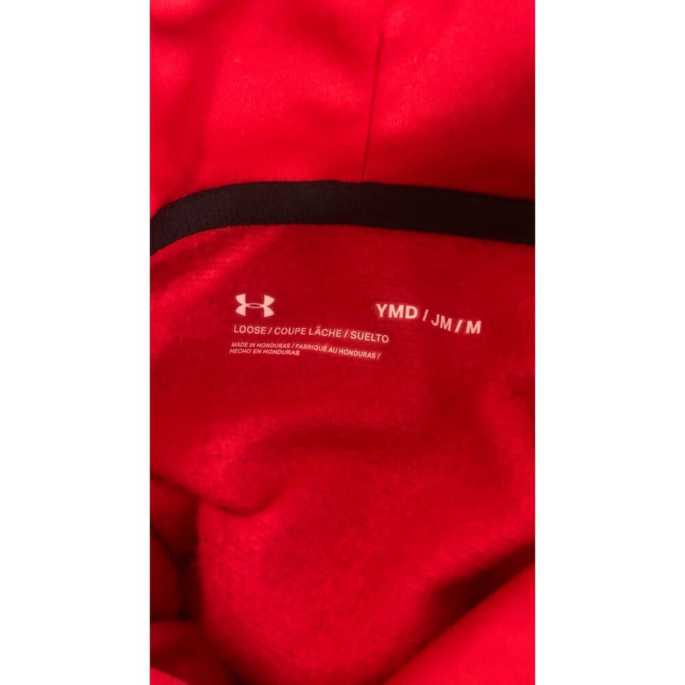 Under Armour Boys MEDIUM Fleece Hoodie, Red / Black - Picture 4 of 6